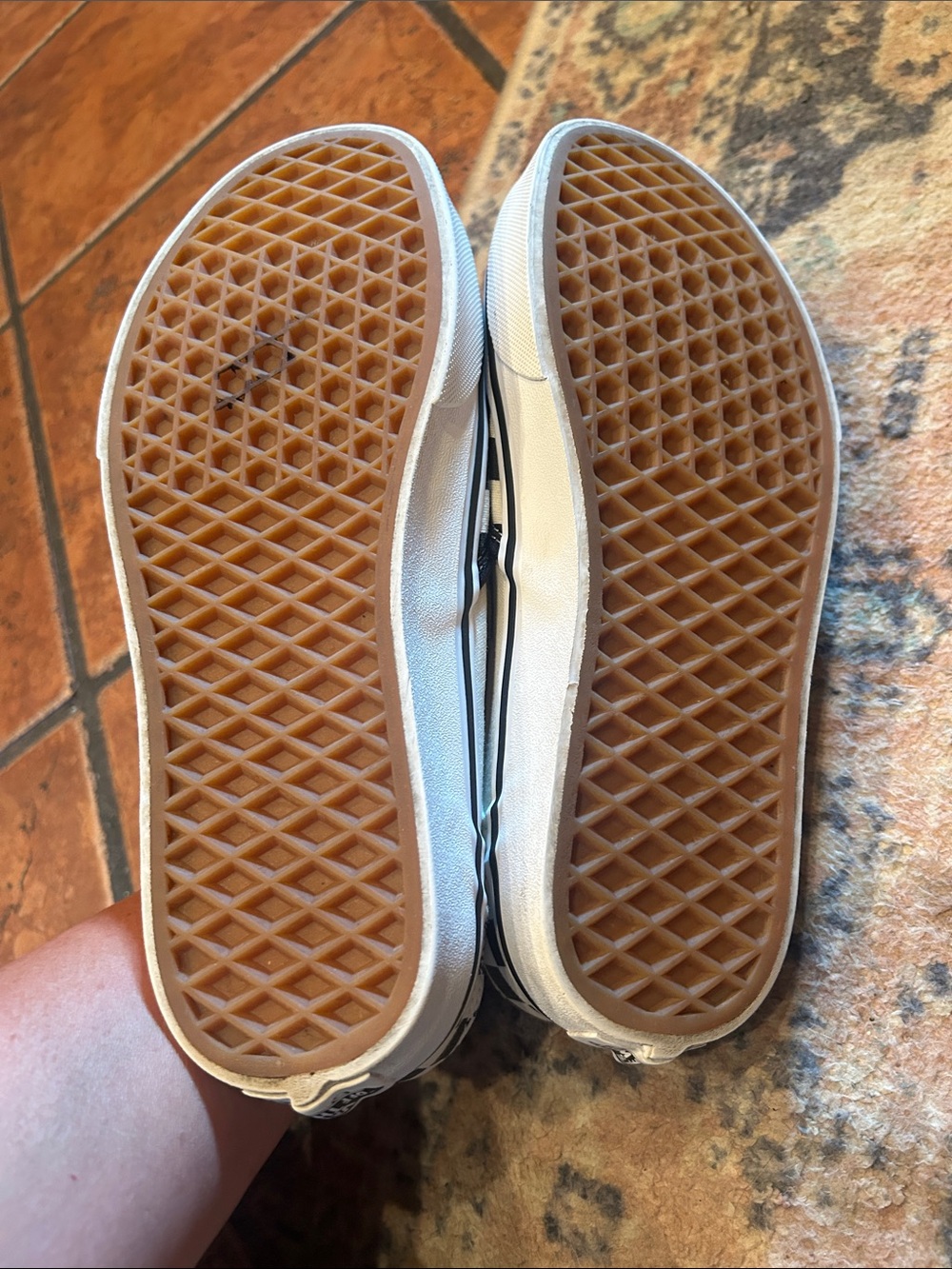 Vans Slip-On Checkerboard Canvas Sneakers - Black & Cream - Picture 10 of 13